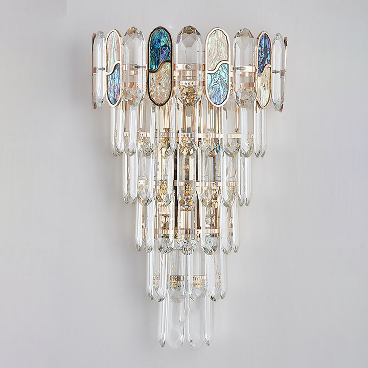 Modern Luxury Hardware Crystal Disc 5-Light Wall Sconce Lamp For Living Room