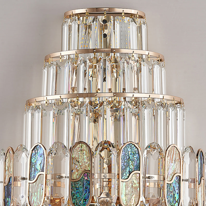 Modern Luxury Hardware Crystal Disc 5-Light Wall Sconce Lamp For Living Room