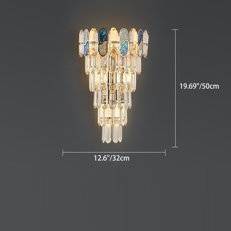 Modern Luxury Hardware Crystal Disc 5-Light Wall Sconce Lamp For Living Room