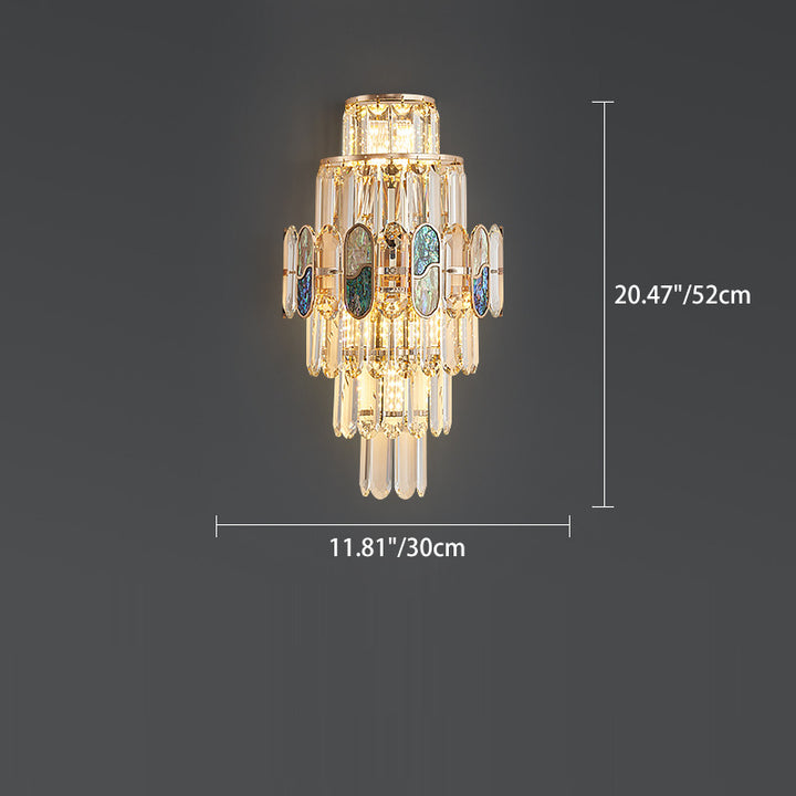 Modern Luxury Hardware Crystal Disc 5-Light Wall Sconce Lamp For Living Room
