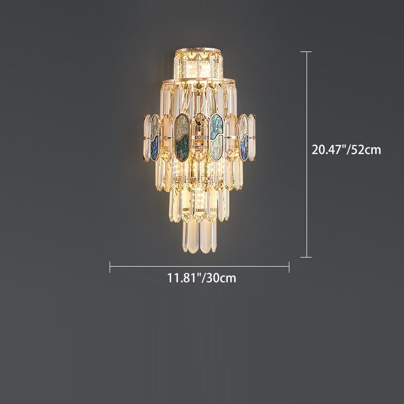 Modern Luxury Hardware Crystal Disc 5-Light Wall Sconce Lamp For Living Room