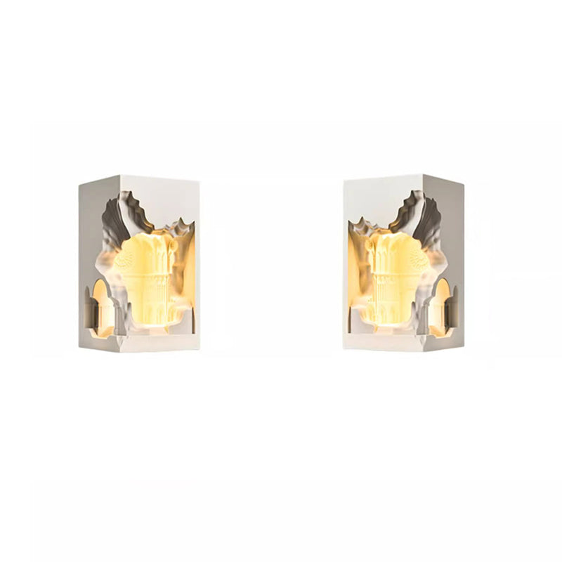 Contemporary Creative Plaster Castle Palace 1-Light Embedded Wall Sconce Lamp For Living Room