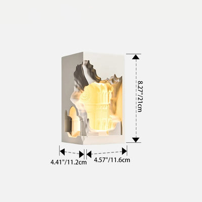 Contemporary Creative Plaster Castle Palace 1-Light Embedded Wall Sconce Lamp For Living Room