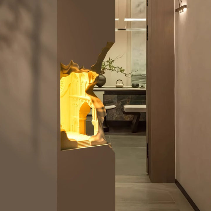 Zeitgenössische kreative Gips-Schloss-Palast 1-Licht eingebettete Wandleuchte für Wohnzimmer 