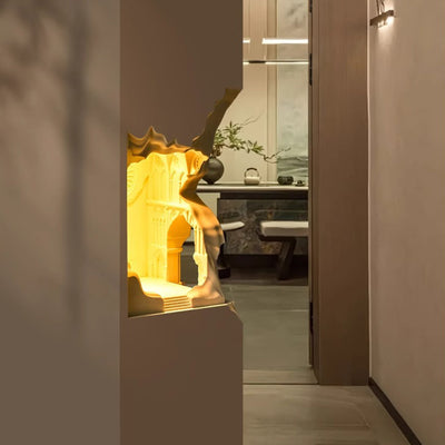 Contemporary Creative Plaster Castle Palace 1-Light Embedded Wall Sconce Lamp For Living Room