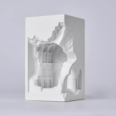 Contemporary Creative Plaster Castle Palace 1-Light Embedded Wall Sconce Lamp For Living Room