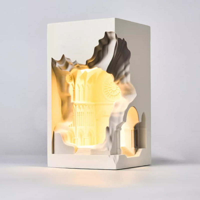 Contemporary Creative Plaster Castle Palace 1-Light Embedded Wall Sconce Lamp For Living Room