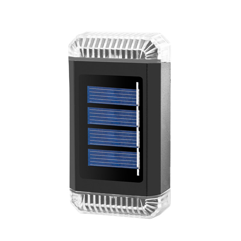 Lámpara de Aplique de Pared Exterior LED Solar Impermeable Rectangular de ABS Industrial Contemporáneo para Jardín 