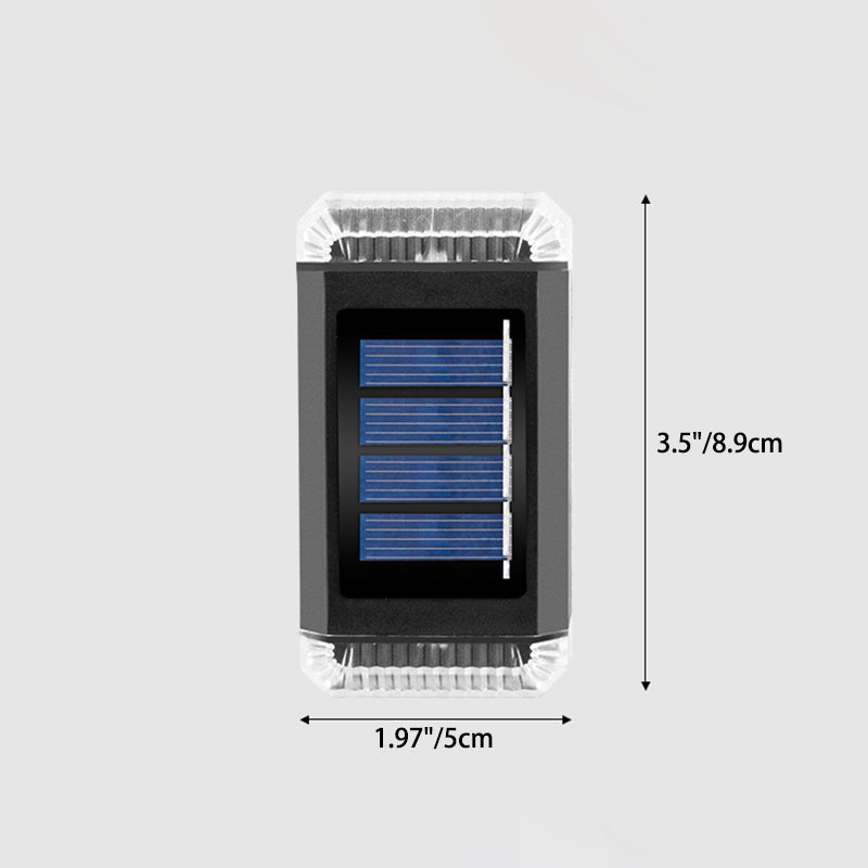 Lámpara de Aplique de Pared Exterior LED Solar Impermeable Rectangular de ABS Industrial Contemporáneo para Jardín 