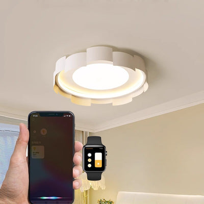 Contemporary Simplicity Round Iron Acrylic LED Flush Mount Ceiling Light For Bedroom