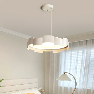 Contemporary Simplicity Round Iron Acrylic LED Pendant Light For Bedroom