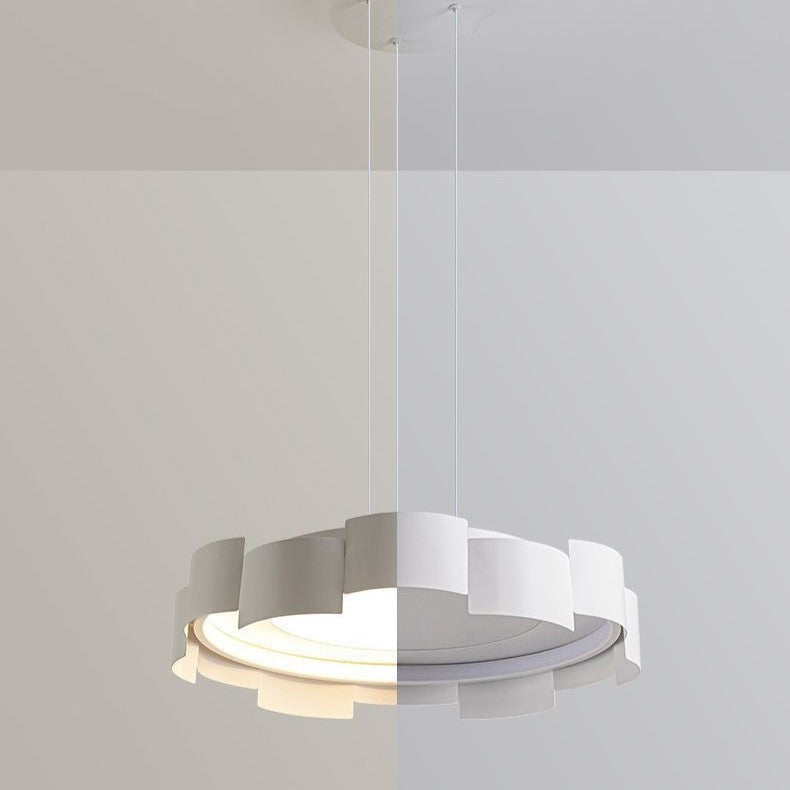 Contemporary Simplicity Round Iron Acrylic LED Pendant Light For Bedroom
