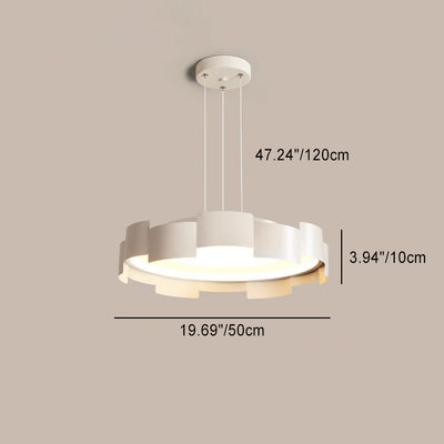 Contemporary Simplicity Round Iron Acrylic LED Pendant Light For Bedroom