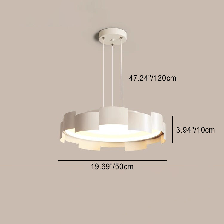 Contemporary Simplicity Round Iron Acrylic LED Pendant Light For Bedroom