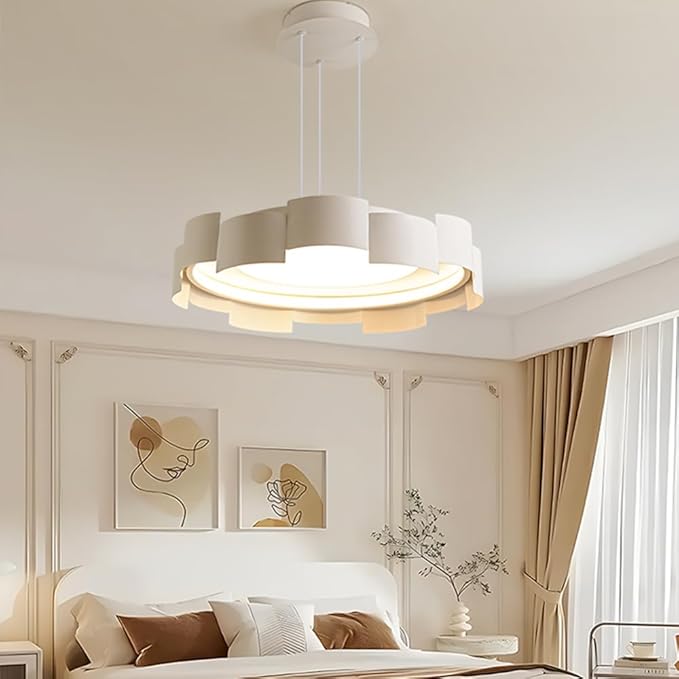 Contemporary Simplicity Round Iron Acrylic LED Pendant Light For Bedroom