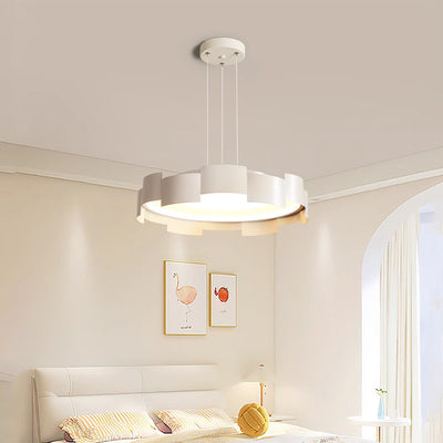 Contemporary Simplicity Round Iron Acrylic LED Pendant Light For Bedroom