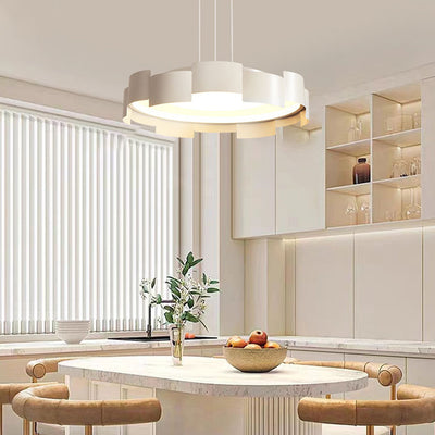 Contemporary Simplicity Round Iron Acrylic LED Pendant Light For Bedroom