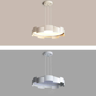 Contemporary Simplicity Round Iron Acrylic LED Pendant Light For Bedroom