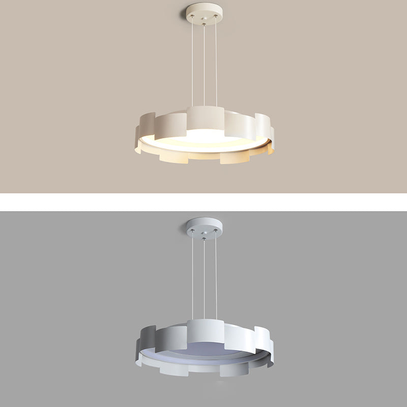 Contemporary Simplicity Round Iron Acrylic LED Pendant Light For Bedroom