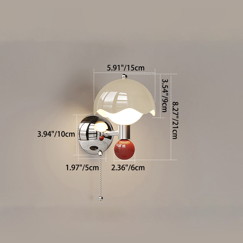 Zeitgenössische nordische Eisen PE runde Kugel LED Wandleuchte für Esszimmer 
