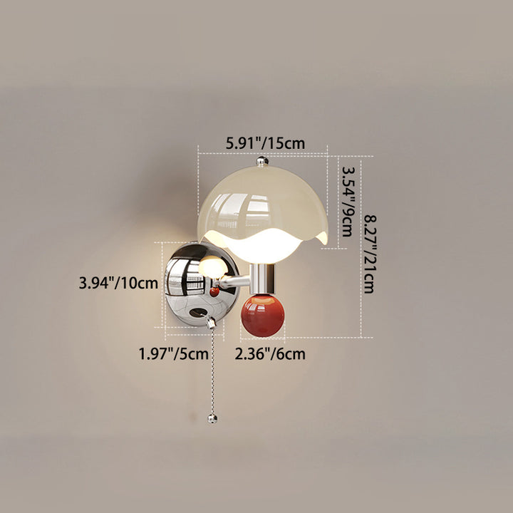 Zeitgenössische nordische Eisen PE runde Kugel LED Wandleuchte für Esszimmer 