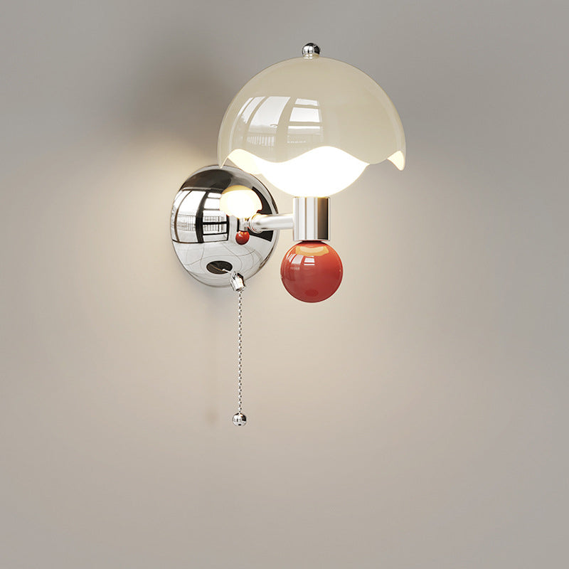 Zeitgenössische nordische Eisen PE runde Kugel LED Wandleuchte für Esszimmer 