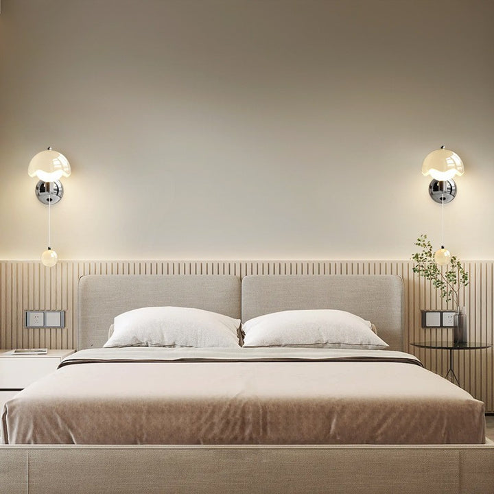 Zeitgenössische nordische Eisen PE runde Kugel LED Wandleuchte für Esszimmer 