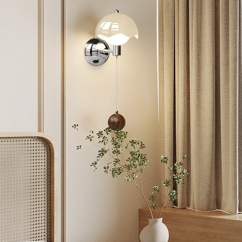 Zeitgenössische nordische Eisen PE runde Kugel LED Wandleuchte für Esszimmer 