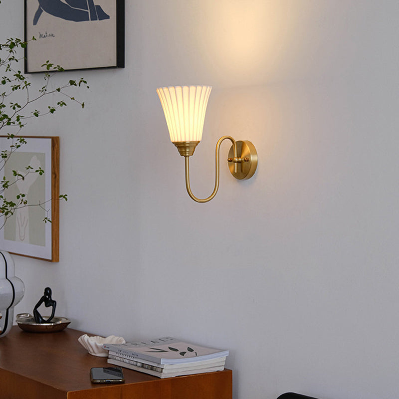Lampe murale 1 lumière en céramique à grain vertical vintage traditionnel pour salle à manger 