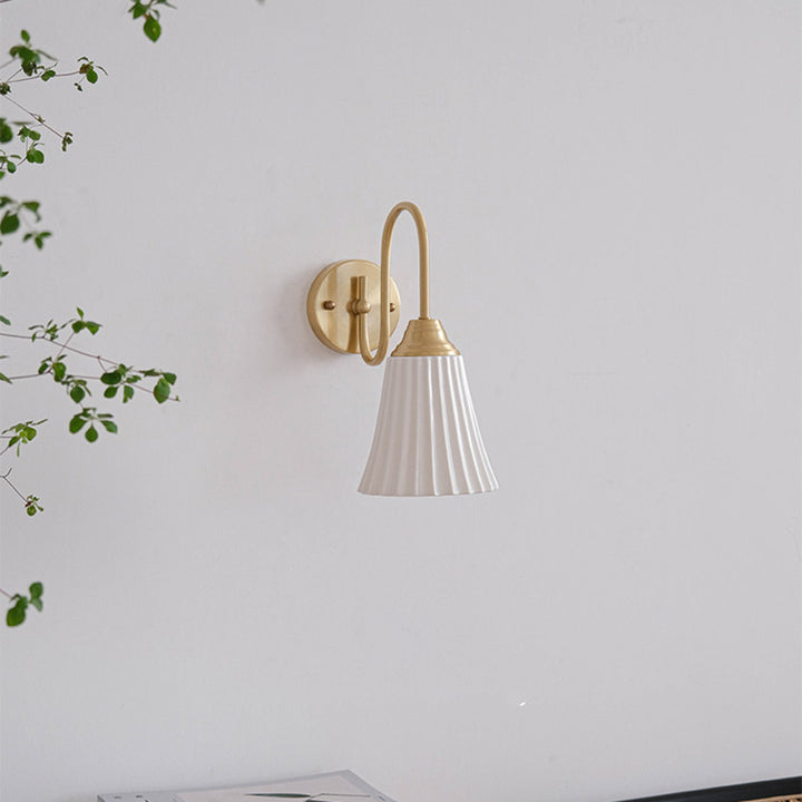 Lampe murale 1 lumière en céramique à grain vertical vintage traditionnel pour salle à manger 