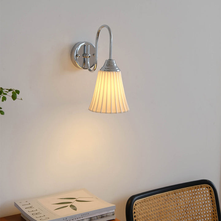 Lampe murale 1 lumière en céramique à grain vertical vintage traditionnel pour salle à manger 