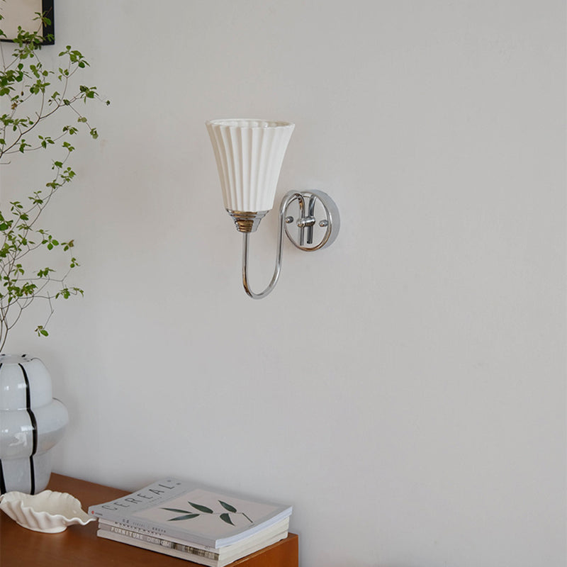 Lampe murale 1 lumière en céramique à grain vertical vintage traditionnel pour salle à manger 