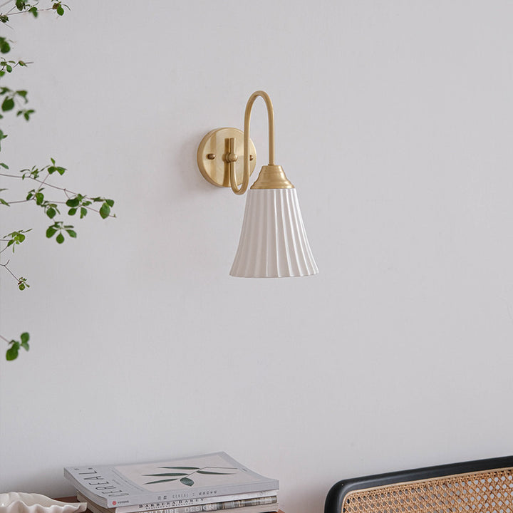 Lampe murale 1 lumière en céramique à grain vertical vintage traditionnel pour salle à manger 