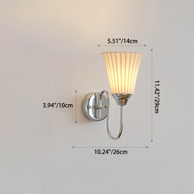 Lampe murale 1 lumière en céramique à grain vertical vintage traditionnel pour salle à manger 