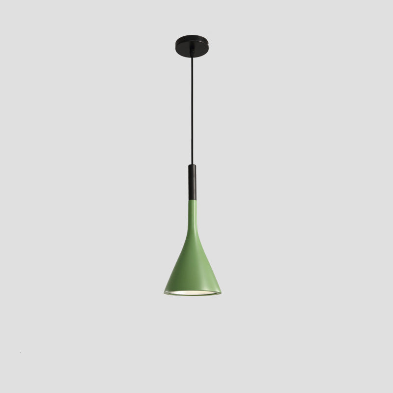 Contemporary Nordic Hardware Resin Conical Shade 1-Light Pendant Light For Living Room