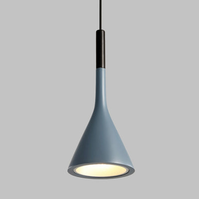 Contemporary Nordic Hardware Resin Conical Shade 1-Light Pendant Light For Living Room