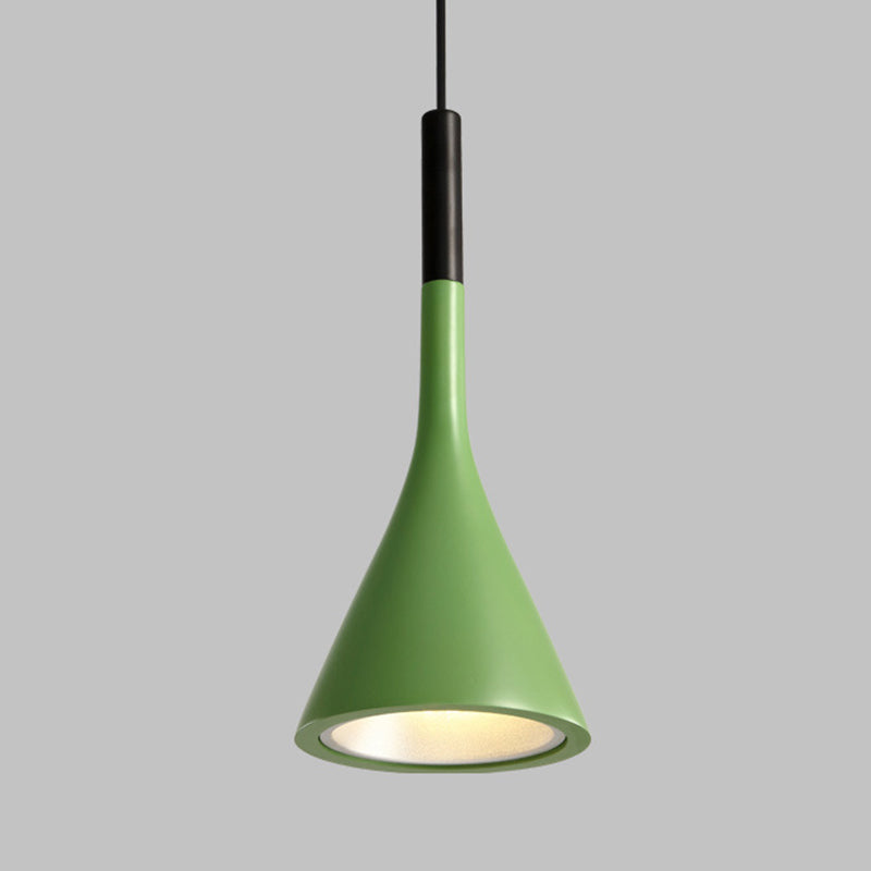 Zeitgenössische nordische Hardware-Harz-Kegelschirm 1-Licht-Pendelleuchte für das Wohnzimmer 
