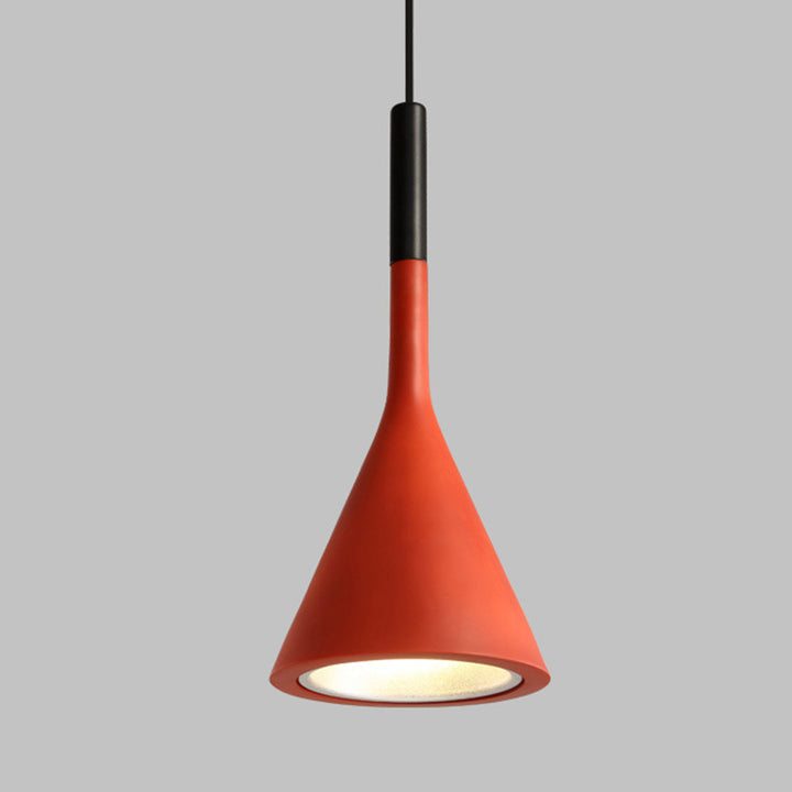 Zeitgenössische nordische Hardware-Harz-Kegelschirm 1-Licht-Pendelleuchte für das Wohnzimmer 