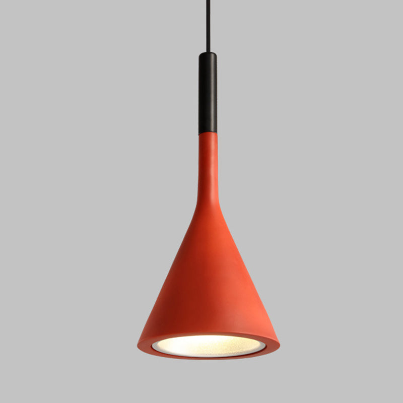 Contemporary Nordic Hardware Resin Conical Shade 1-Light Pendant Light For Living Room