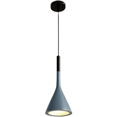 Contemporary Nordic Hardware Resin Conical Shade 1-Light Pendant Light For Living Room