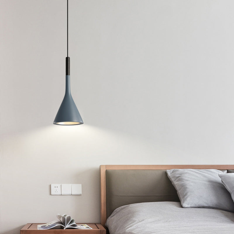 Contemporary Nordic Hardware Resin Conical Shade 1-Light Wall Sconce Lamp For Living Room