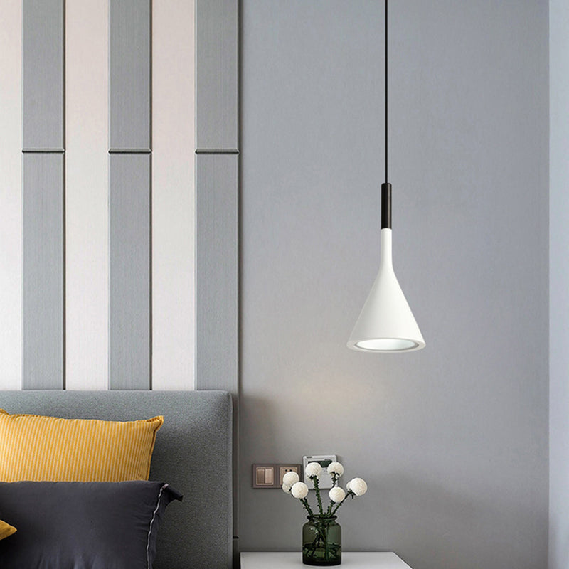 Contemporary Nordic Hardware Resin Conical Shade 1-Light Wall Sconce Lamp For Living Room