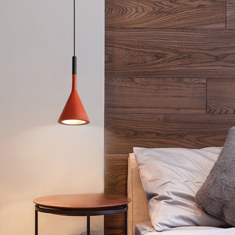 Contemporary Nordic Hardware Resin Conical Shade 1-Light Wall Sconce Lamp For Living Room