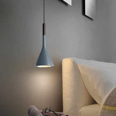 Contemporary Nordic Hardware Resin Conical Shade 1-Light Wall Sconce Lamp For Living Room