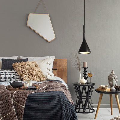Contemporary Nordic Hardware Resin Conical Shade 1-Light Wall Sconce Lamp For Living Room