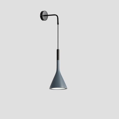 Contemporary Nordic Hardware Resin Conical Shade 1-Light Wall Sconce Lamp For Living Room