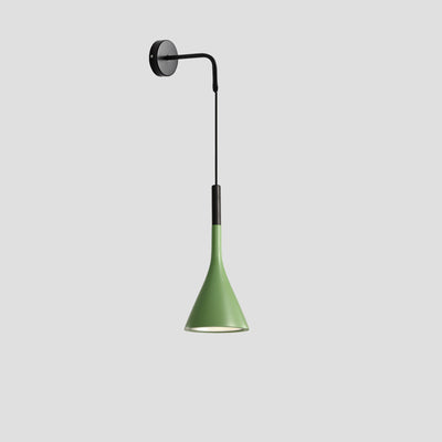 Contemporary Nordic Hardware Resin Conical Shade 1-Light Wall Sconce Lamp For Living Room
