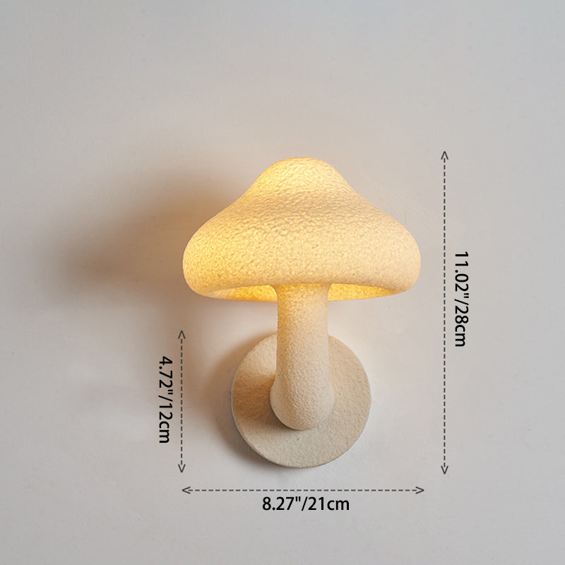 Applique murale 1 lumière en résine créative contemporaine avec abat-jour champignon en matériel pour le salon 
