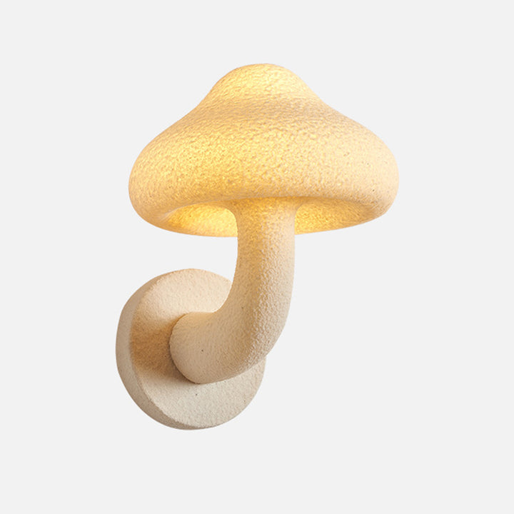 Applique murale 1 lumière en résine créative contemporaine avec abat-jour champignon en matériel pour le salon 