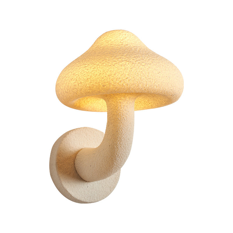 Applique murale 1 lumière en résine créative contemporaine avec abat-jour champignon en matériel pour le salon 